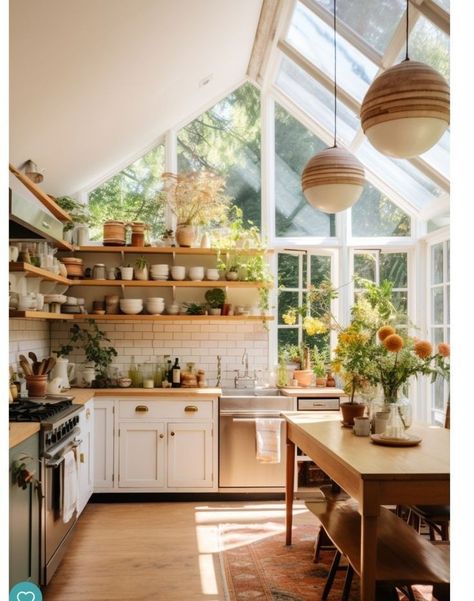 Cottagecore Kitchen Remodel, Colourful Cottage Kitchen, Grandmas Cottage Aesthetic, English Country Interior Design, Small Cottage Kitchens, Cottage Ranch, Maine Cabin, Minimalist Cottage, Cottage Kitchen Ideas