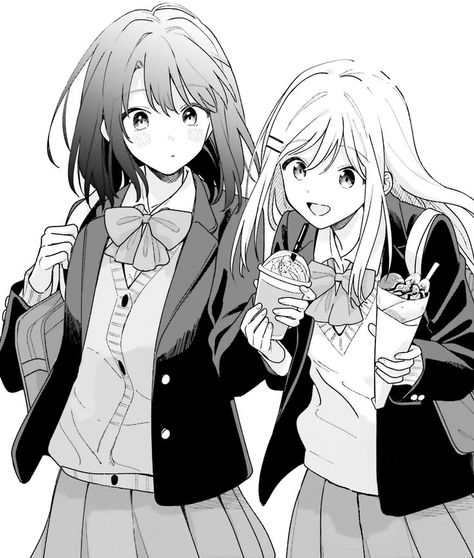 adachi to shimamura manga Girl Friends Manga, Adachi And Shimamura, Adachi To Shimamura, K-on Icons, Woman Loving Woman, Yuri Manga, Manga Cute, Brunette To Blonde, Cartoon Profile Pics