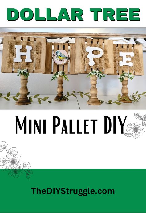 Dollar Tree Mini Pallets are my FAVORITE things to create DIYS with from dollar tree! This beautiful neutral piece was super easy to make! Check out how you can create your own! Dollar Tree Mini Pallets, Mini Pallet Ideas, Junes Journey, Things To Create, Wood Crafts Diy, Pallet Ideas, Tree Crafts, Dollar Tree Crafts, Pallet Diy