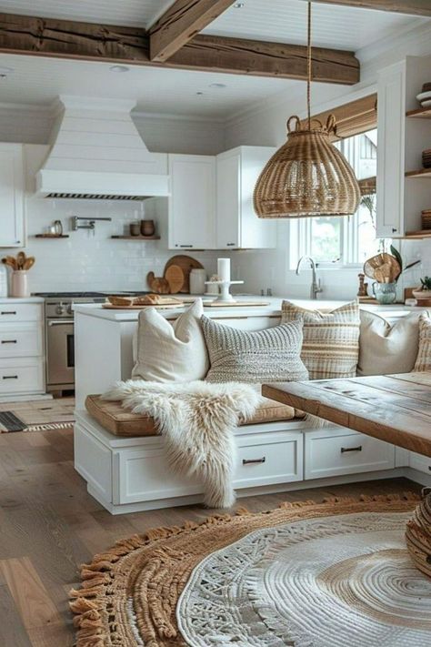 Efficient Room Design, Scandinavian Great Room, Coffee Corner Design Ideas, Small Home Space Saving Ideas, Breakfast Corner Kitchen, Cozy Kitchen Nook Ideas, Kitchen Nook Ideas Small Corner, Corner Nook Ideas Kitchen, Kitchen Boho Ideas