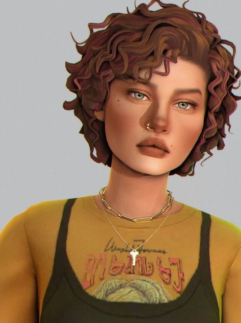 Sims 4 Curly Hair, The Sims 4 Cabelos, Sims 4 Black Hair, The Sims 4 Pc, Pelo Sims, Sims 4 Mm Cc, Sims 4 Body Mods, Tumblr Sims 4, Sims 4 Characters