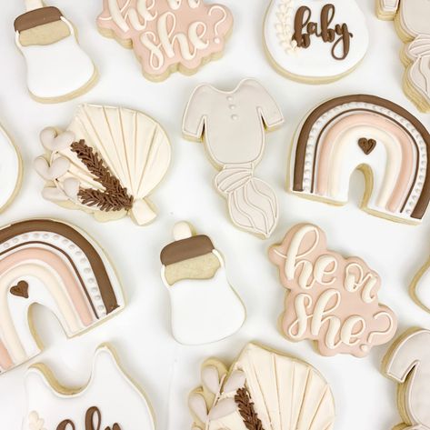 Boho Gender Reveal Cookies, Neutral Cookies, Cookies Gender Reveal, Baby Shower Cookies Neutral, Boho Gender Reveal, Bean Cookies, Simple Gender Reveal, Gender Reveal Baby Shower Themes, Gender Reveal Cookies