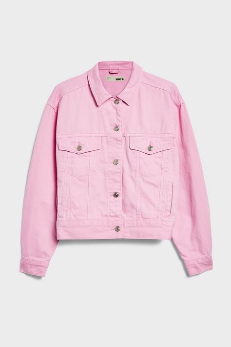 Bubblegum Pink Boxy Denim Jacket | Topshop Boxy Denim Jacket, Pastel Jacket, Jean Rose, Jeans Rosa, Pink Denim Jacket, Pink Jeans, Mens Pants Fashion, Pink Jacket, Topshop Outfit