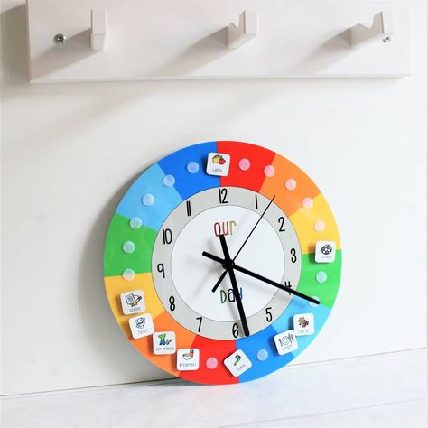 Wall Clock Kids, Analog Clock For Kids, Visual Timetable, Kids Routine, Kids Routine Chart, Toddler Routine, Rules For Kids, Day Routine, Kids Watch