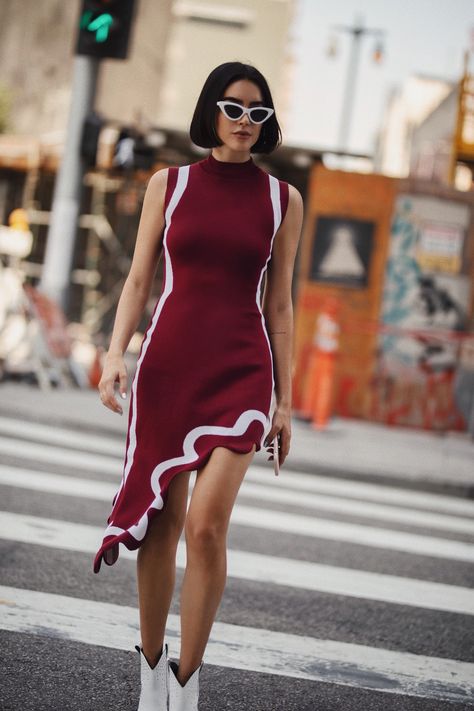 5 Asymmetric Pieces That Will Update Your Wardrobe Aysemetrical Skirt, Asymmetrical Outfits, Red Asymmetrical Spring Dress, Asymmetrical Dress Casual, Asymmetrical Skirt Outfit, Asymmetric Fashion, Fitted Avant-garde Asymmetrical Dress, Avant-garde Asymmetrical Dress, Asymmetrical Fashion