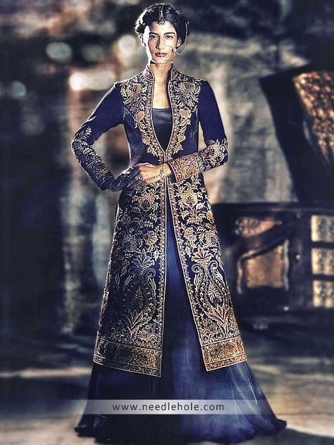 Pakistani evening gowns - bridesmaid gowns by tarun khiwal Indian Scarf, Silk Evening Gown, Lehenga Style, Designer Evening Dresses, Indian Couture, Indian Attire, Shalwar Kameez, Desi Fashion, Indian Ethnic Wear