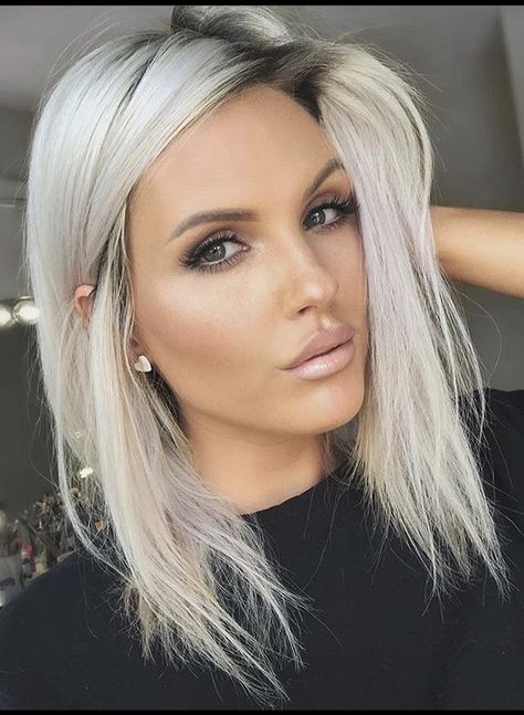 Platinum Blonde Balayage, Platinum Hair Color, Platinum Blonde Hair Color, Icy Blonde Hair, White Blonde Hair, Dark Roots Blonde Hair, Silver Blonde, Ash Blonde Hair, White Blonde