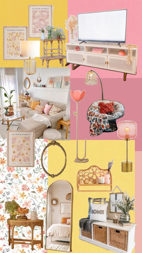 Pastel Condo Design, Girly Room, Room Inspo, Mood Board, Apartment, New Homes, Living Room, Interior Design, Home Decor