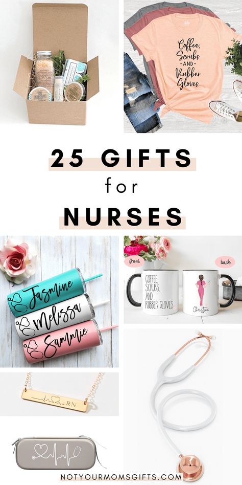 Nurses work their BUTTS off and they totally deserve some love, especially during this pandemic! These ways to thank nurses are 100% nurse-approved - any nurse would LOVE these ways to say thank you to nurses! If you're looking for how to thank a nurse, look no further. These ideas make amazing graduation gifts for nurses + gifts for nurses appreciation! #waystothanknurses #giftsfornurses #nurseappreciation notyourmomsgifts.com Nursing Teacher Gifts Ideas, Gifts For Pediatric Nurses, Nurse’s Week Gift Ideas, Nursing Gifts Ideas, Nurses Week Gifts Staff Appreciation, Graduate Nurse Gifts, Nurses Week Gift Ideas Diy Cricut, Thank You Gifts For Doctors, Gifts For Nurses Christmas