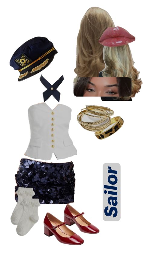 Sailor Halloween Costumes, Sailor Halloween, Halloween Fashion Outfits, Halloween Costumes Brunette, Blonde Halloween Costumes, Cute Group Halloween Costumes, Classy Halloween Costumes, Trio Halloween Costumes, Hot Halloween Outfits