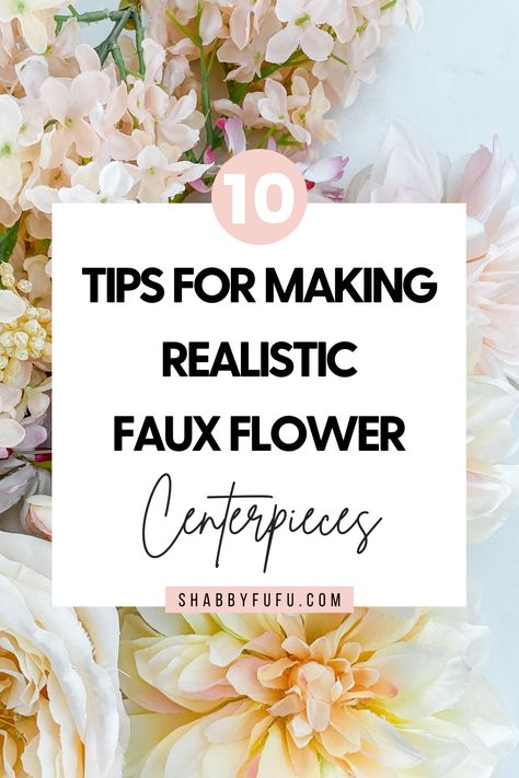 Looking to elevate your spring decor game? Faux flowers that look real are always a good choice, but it definitely has its tricks! Learn how to arrange faux flowers, make them look real, and DIY your very own flower centerpieces! Faux Flowers in vase | arrangements | faux flowers decor | centerpice ideas | centerpieces for dinning room table | fake flower arrangements | fake flowers DIY | faux flowers hanging basket diy | home decor ideas for spring How To Use Fake Flowers To Decorate, Rustic Artificial Flower Arrangements, Diy Faux Flower Centerpiece, Faux Flower Arrangements For Mantle, Floral Arrangements Fake Flowers, Hobby Lobby Artificial Flowers, Flower Arrangements Fake Flowers, Faux Flower Wedding Decor, Flower Arrangement Hacks