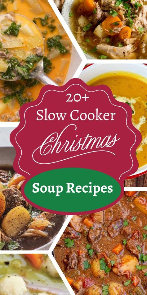 20 Slow Cooker Christmas Soup Recipes Soups For Christmas Dinner, Christmas Soups Crockpot, Christmas Soup Recipes, Christmas Soups, Soup Recipes Uk, Slow Cooker Soup Recipes, Christmas Day Lunch, Slow Cooker Christmas, Christmas Soup