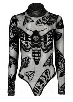 Moth Print, Deaths Head Moth, Attitude Clothing, Body Suits, Bodysuit Top, Hip Hip, Mesh Bodysuit, Winter Dress, White Bodysuit