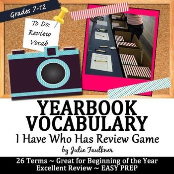 Build vocabulary skills associated with creating a yearbook in a journalism class.Middle, High, or College | Yearbook Vocabulary Lesson Yearbook Class Activities, Yearbook Assignments, Yearbook Classroom Decorations, Journalism Design, Yearbook Committee, Teaching Yearbook, College Yearbook, Yearbook Inspiration, Middle School Yearbook