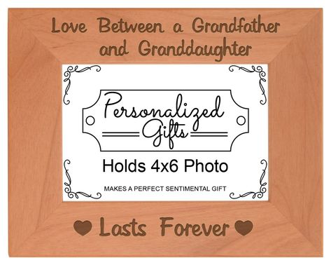 Personalized Gifts New Grandpa Gifts Love Between a Grandfather and Granddaughter Lasts Forever for Grandpa Natural Wood Engraved 4x6 Landscape Picture Frame Wood >>> You can figure out even more details at the link of the picture. (This is an affiliate link). #spiritual Retirement Gifts For Dad, Engraved Picture Frames, Picture Frame Wood, In Remembrance, Forever Gifts, Gifts For Veterinarians, Picture Engraving, Laser Engraved Wood, Picture Frame Shop