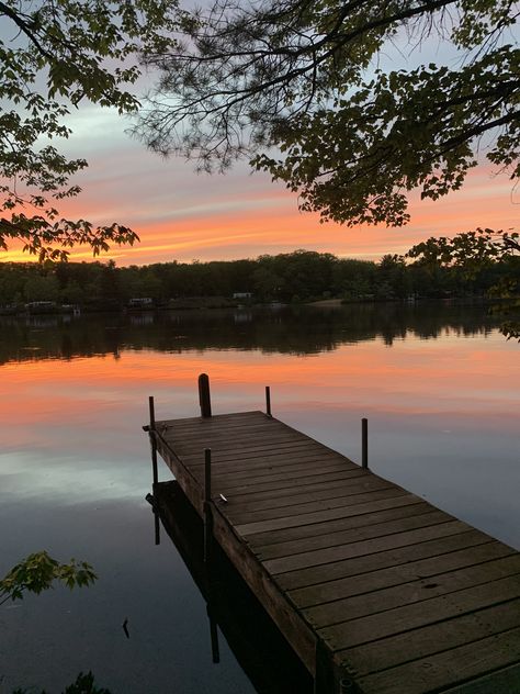 Lake Asthetic Picture, Lake With Dock, Lake Aesthetics, Camp America, Lake Aesthetic, Lakeside View, Smell Of Rain, Lake Summer, Lake Side