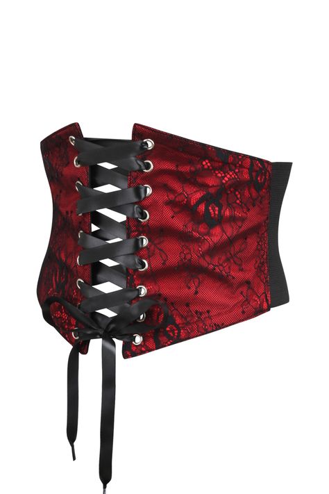 Make a statement with the Red Brocade Corset Inspired Belt. This unique piece of timeless elegance will surely add a royal touch to all your looks. With its fitted waist, faux leather shell fabric, cotton lining, and back zipper opening, the belt gives you the comfort & style you need for any occasion. Step up your fashion game in true luxe with Red Brocade's exquisite corset inspired belt! Style: Corset Style Belt Collection: Cosplay Design Features: Back Zipper Opening Colour: Red and Black Fa Red And Black Fabric, Brocade Corset, Waist Trainer For Men, Belt Collection, Style Corset, Bridal Corset, Red Corset, Valentine Dress, Valentines Outfits