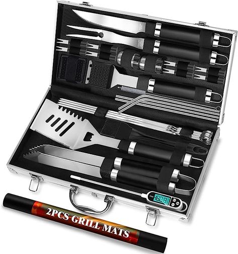 Grilling Accessories, Bbq Tool Set, Grilling Utensils, Steel Grill, Grill Brush, Bbq Gifts, Stainless Steel Utensils, Stainless Steel Bbq, Barbecue Tools