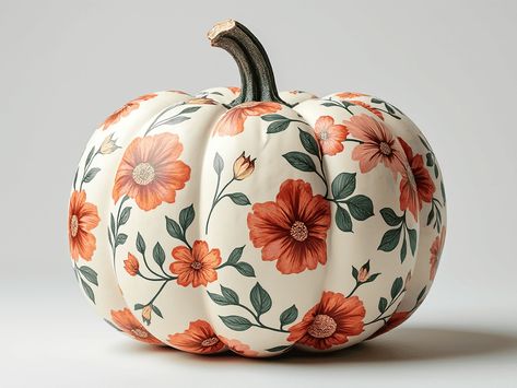 17 Creative Pumpkin Painting Ideas for a Festive Fall Floral Pumpkin Painting, Creative Pumpkin Painting Ideas, Pumpkin Paintings, Pumpkin Cakes, Creative Pumpkin Painting, Chalk Design, Pumpkin Painting Ideas, Floral Pumpkin, Creative Pumpkins