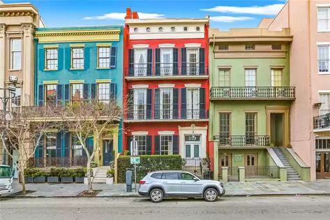 American Townhouse New Orleans, New Orleans Row Houses, New Orleans Suburbs, Willow Creek Renovation, Creole Townhouse Floorplan, New Orleans Buildings, New Orleans Home Exterior, New Orleans Townhouse, New Orleans Exterior