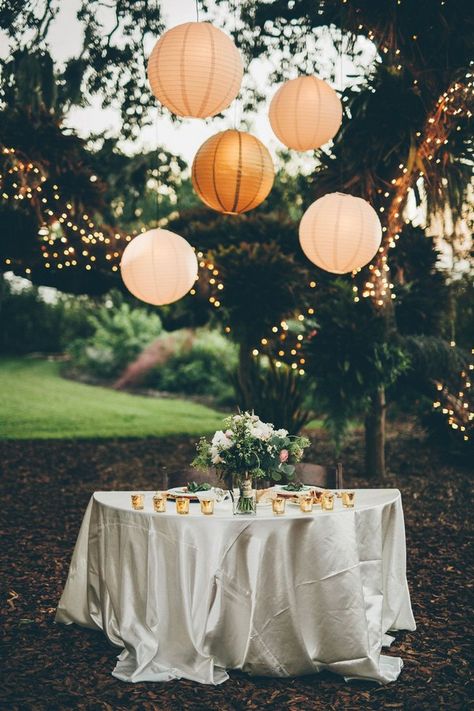 Wedding reception lighting design with paper lantern and stringlights #weddings #countrywedding#weddingideas #wedding #rosesandrings #rusticweddings Diy Wedding Lighting, Reception Lighting, Outdoor Wedding Lighting, Wedding Reception Lighting, Diy Outdoor Weddings, Backyard Wedding Ceremony, Paper Lantern Lights, Hanging Paper Lanterns, Diy Wedding Reception