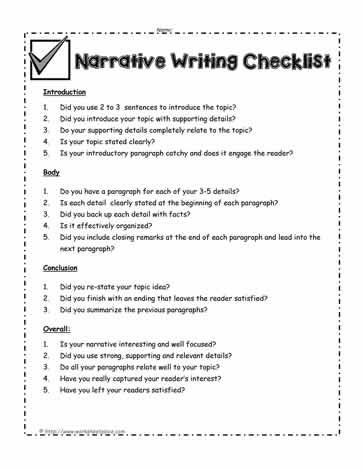 This checklist helps students make sure their narrative writing is displayed correctly. The checklist will make students reread and edit as they read the intro, body and conclusion. Narrative Report Format, Narrative Writing Checklist, Narrative Report, Report Writing Format, Narrative Writing Prompts, Peer Editing, Introductory Paragraph, Writing Checklist, Creative Development