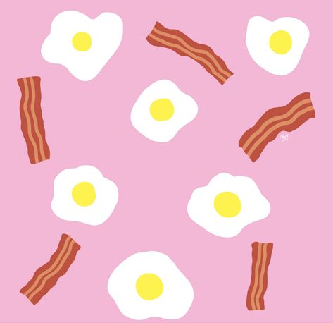 Eggs & bacon Eggs And Bacon Drawing, Breakfast Background, Bacon Painting, Bacon Drawing, Japanese Club, Draw Sketch, Egg Painting, Bacon Egg, Craft Night