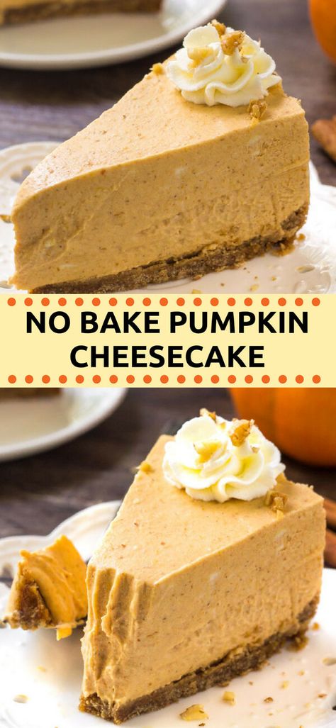 Cinnamon Graham Cracker Crust, Desserts Nutella, Traditional Cheesecake, Smores Dessert, No Bake Pumpkin, Biscuits Graham, Bake Pumpkin, No Bake Pumpkin Cheesecake, Pumpkin Cheesecake Recipes