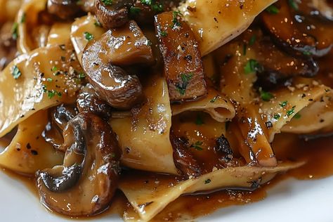 Caramelized Wild Mushroom Pappardelle Pasta Mushroom Pappardelle, Pappardelle Pasta, Pasta Meals, Chicken Gyros, Pasta Ingredients, Wild Mushroom, Mushroom Pasta, Wild Mushrooms, Best Dessert Recipes