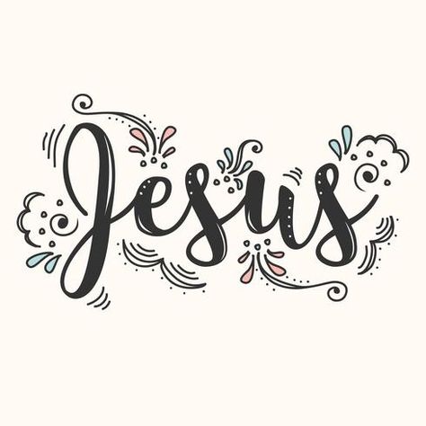 Jesus Hand, Hbd Quotes, Bible Journaling Ideas Drawings, Bible Art Journaling, Lettering Tutorial, Tattoo Lettering, Lettering Fonts, Names Of Jesus, Bible Journaling