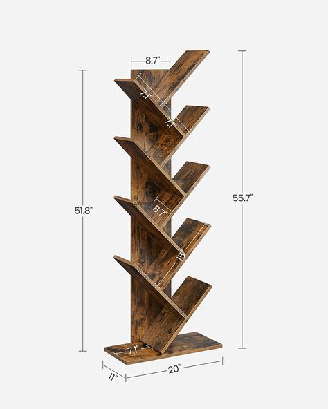 Diy Bookshelf Design, Office Rustic, Eagle Wall Art, Large Bookshelves, Tree Bookshelf, Bookshelf Plans, Book Tree, Wood Bookshelves, Living Room Home Office