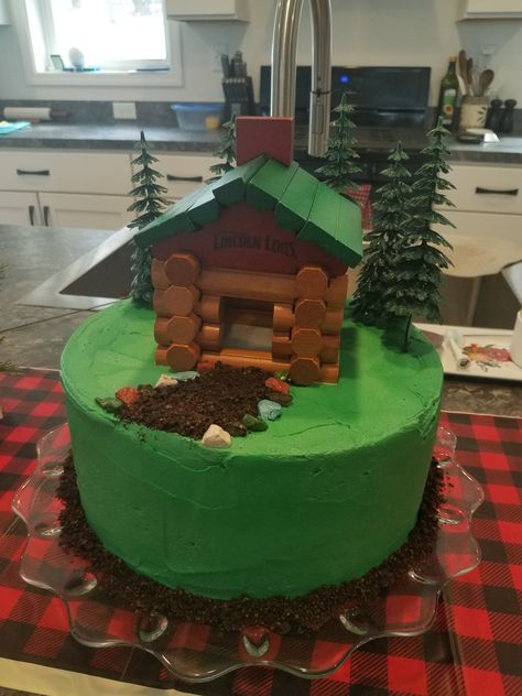 Lincoln Logs Ideas, Candy Rocks, Crushed Oreo, Oreo Dirt, Log Cake, Lincoln Logs, Oreo Cake, Cute Birthday Cakes, Birthday Themes