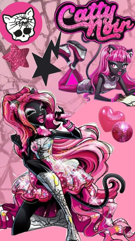 catty noir🐈‍⬛ Monster High Catty Noir, Anime Characters Birthdays, High Characters, Monster High Pictures, Catty Noir, Pink Stuff, High Pictures, Monster High Characters, Disney Wallpaper