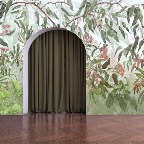 Wall Candy Wallpaper on Instagram: "Australian Eucalyptus Gum Blossom Mural. A beautifully native mural that will enrich your space. Did you know that most of our suppliers are imported in? This allows us to supply you with such a diverse range of designs, but unfortunately limits us on Australian designs. Until now!! This is just one from the collection available and certainly a favourite 🇦🇺🍃 #australianflora #nativeflorals #floralmural #australianartist #wallpaper #wallcandy #perthdesign #p Australiana Decor, Blossom Mural, Eucalyptus Wallpaper, Gum Blossom, Candy Wallpaper, Tree Bedroom, Australian Eucalyptus, Parents Room, Wallpaper Uk