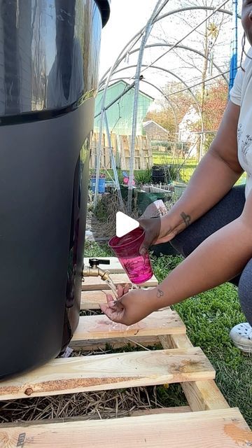 OutSye’D on Instagram: "Conserving water. DIY rain barrel less than $50

Did you know rain water is the best source for your garden? Don’t get me wrong, the tap water gets the job done! 

Rain water:
💧is free of any chemicals
💧pH level is slightly acidic & most plants prefer acidic soil
💧 cost efficient 

Supplies
* 32 gal garbage can ($20 @walmart )
* Drill with spade bit (I already had)
* Spigot w valve connector ($16 @amazon )
* Splatter Screen ($1.25 @dollartree )
* @thegorillagluecompany pipe tape (I already had)

Will you try this project?!

#outsyed #rainbarrel #gardening #blackgirlsgardening #urbangarden" Diy Rain Barrel, Acidic Soil, Garden Watering System, Water Barrel, Splatter Screens, Ph Level, Garden Porch, Rain Barrel, Growing Fruit