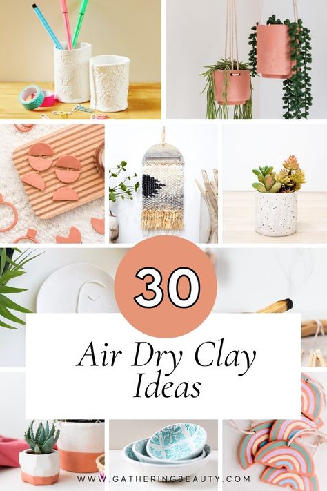 30 Air Dry Clay Ideas — Gathering Beauty Dry Clay Crafts, Clay Candle Holders Diy, Air Dry Clay Crafts, Dry Clay Ideas, Air Dry Clay Ideas, Clay Gift Tags, Clay Pen, Clay Christmas Decorations, Clay Candle