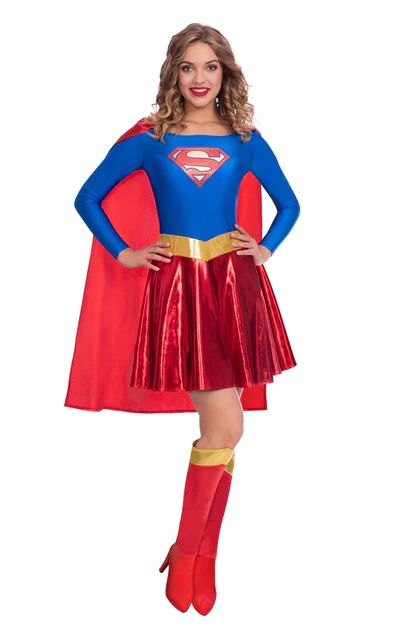 Comic Relief Costumes & Accessories - fancydress.com Minnie Mouse Kostüm, Supergirl Outfit, Supergirl Costume, Superman Costumes, Super Girls, Female Superhero, Super Hero Outfits, Form Fitting Dress, Fancy Dresses Party