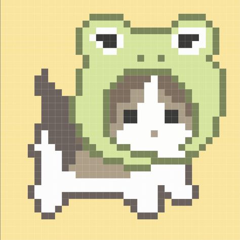 Minecraft Cute Pixel Art, Pixel Cat Drawing, Cute Frog Pixel Art, Pixel Art Small Cute, Cottagecore Pixel Art, Cute Cat Pixel Art, Axolotl Pixel Art, Gato Pixel Art, Frog Pixel Art