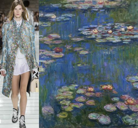 Louis Vuitton - Claude Monet Claude Monet Inspired Fashion, Impressionism Fashion, Art Classic Paintings, Paintings Claude Monet, Famous Artists Paintings, Mode Pop, Art Passion, Image Consulting, Claude Monet Paintings