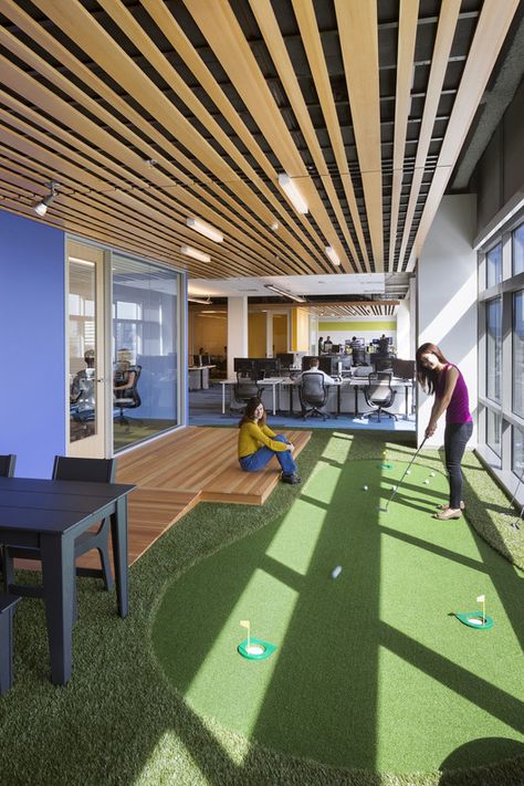 GoDaddy Silicon Valley Office,© Lawrence Anderson Silicon Valley Office, Open Office Space, Startup Office, Modern Workplace, Creative Office Space, Cool Office Space, Office Games, Office Space Design, Creative Office