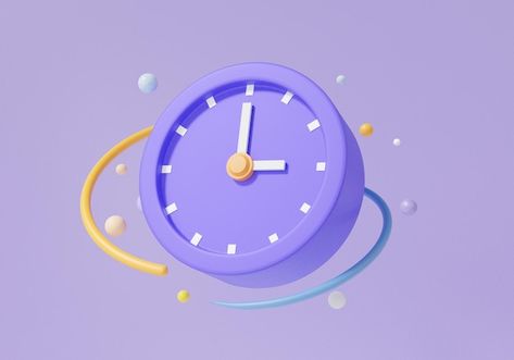 Clock 3d Icon, Purple Clock Icon, Minimal Cartoon, Clock Illustration, Purple Clock, 3d Clock, Time Logo, Photo Purple, Ui Ux 디자인