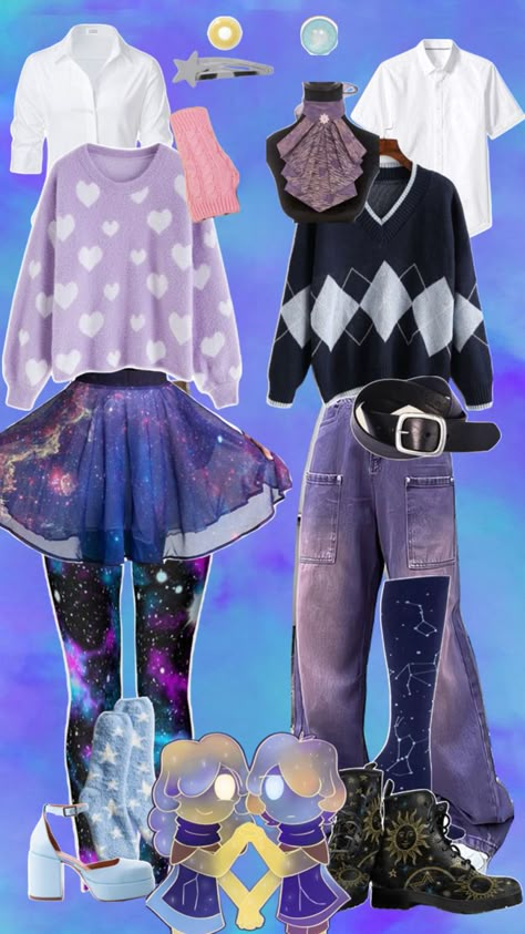 Pollux, Castor, fnaf, clothes Daycare Outfits, Weirdcore Outfits, Lgbtq Outfit, Fnaf Costume, Castor And Pollux, Sweet Clothes, Character Inspired Outfits, Clothing Design Sketches, Fandom Outfits