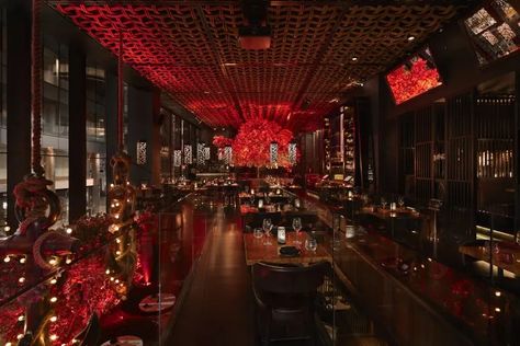 Tattu Restaurant and Bar - Contemporary Chinese Cuisine Chinese Fine Dining Restaurant, Bar Design Restaurant Lounge, Traditional Chinese Restaurant, Modern Chinese Restaurant, Chinese Bar, Chinese Restaurants, Chinese Interior, Warehouse Design, Design Restaurant