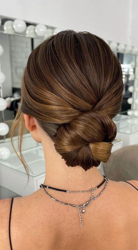 39 The most romantic wedding hair dos to get an elegant look : Updo Knot Low Bun, Hairstyles For Prom Medium Length, Prom Ponytail, Wedding Hair Up, Up Dos For Prom, Bridal Hair Updo, Up Dos For Medium Hair, Up Dos, Prom Updos