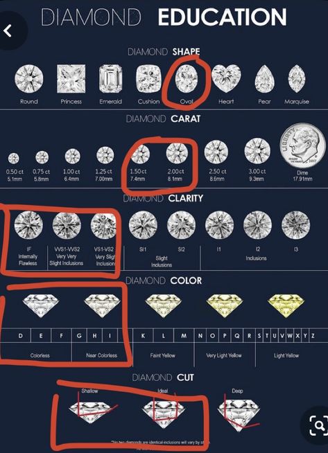 Carat Diamond Sizes, Different Karat Sizes, Caret Size Chart Diamond, Types Of Rings Engagement Style, Diamond Quality Chart, Ring Cuts And Styles Chart, 4cs Of Diamonds, Diamond Settings Types Of, Engagement Ring Carat Size