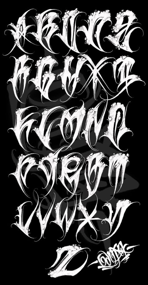 Jul 6, 2019 - This Pin was discovered by Samuel romero. Discover (and save!) your own Pins on Pinterest Dark Lettering Tattoo, Calligraphy Tattoo Fonts, Dark Lettering, Graffiti Alphabet Styles, Tattoo Lettering Alphabet, Tattoo Fonts Alphabet, Graffiti Lettering Alphabet, Graffiti Art Letters, Lettering Styles Alphabet