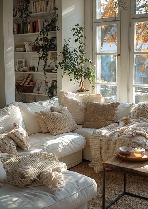 Are you looking for ways to make your living room the ultimate cozy retreat? Check out these 24 cozy decor ideas that will turn your space into a warm and welcoming haven. From plush throws and soft lighting to layered textures and earthy tones, find inspiration to create a living room that’s perfect for relaxing. Make An Apartment Cozy, Cozy White Living Room Ideas, Round Furniture Living Room, Light Cosy Living Room, Simple Cozy Interior Design, Living Room Aethstetic, Spring Room Decor Ideas, Minimal And Cozy Living Room, Cozy Lake House Decor