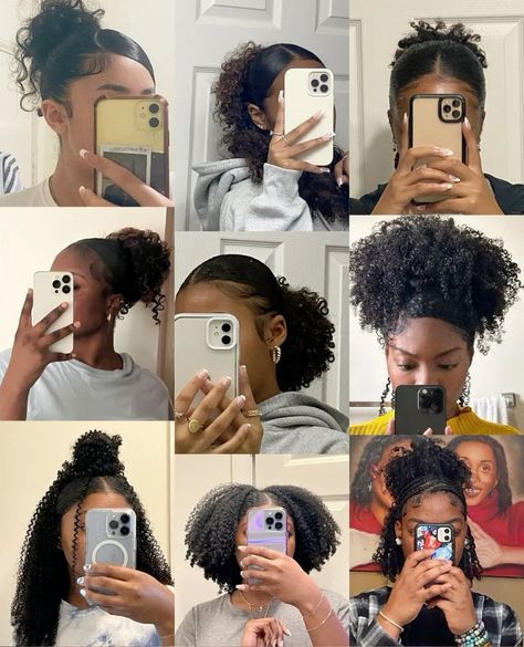 Natural Hairstyles For Black Women Classy, 4b Updo Hairstyles, Natural Hair Pool Hairstyles, Classy Natural Hairstyles Black Women, Cute Natural Hairstyles, Mixed Curly Hair, Curly Hair Videos, Quick Natural Hair Styles, Cute Curly Hairstyles