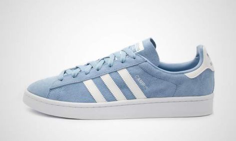 Adidas Campus Light Blue Light Blue Adidas Shoes, Blue Adidas Shoes, Light Blue Adidas, Adidas Aesthetic, Mama Cloth, Adidas Campus, Adidas Superstar Sneaker, Blue Adidas, Blue Suede