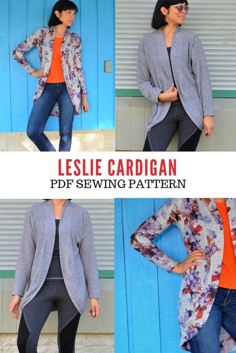 Cardigan Sewing Pattern, Floor Printable, Printable Sewing Patterns, Cocoon Cardigan, Pattern Brands, Easy Sewing Patterns, Coat Patterns, Sewing Projects For Beginners, Cardigan Pattern